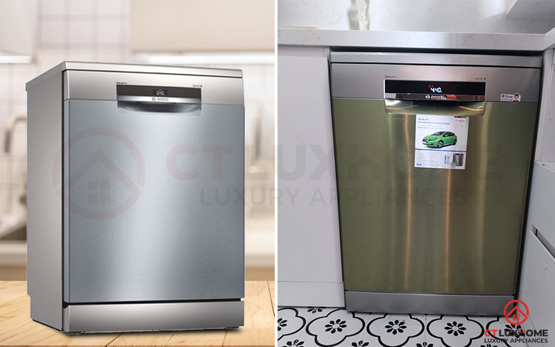 Người dùng có thể lựa chọn lắp độc lập hoặc âm tủ máy rửa bát Bosch SMS6EDI06E.