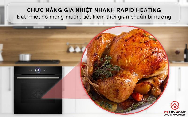 LÒ NƯỚNG ÂM TỦ BOSCH HBG7361B1 SERIE 8 MÀU ĐEN 71 LÍT 10