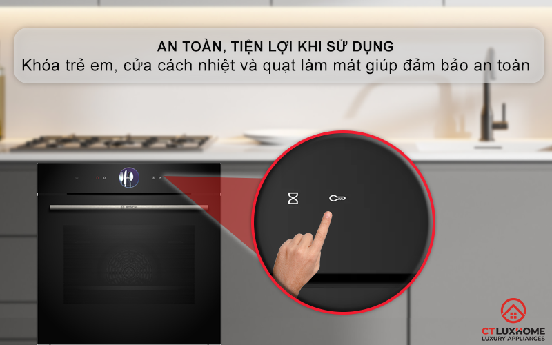 LÒ NƯỚNG ÂM TỦ BOSCH HBG7361B1 SERIE 8 MÀU ĐEN 71 LÍT 12