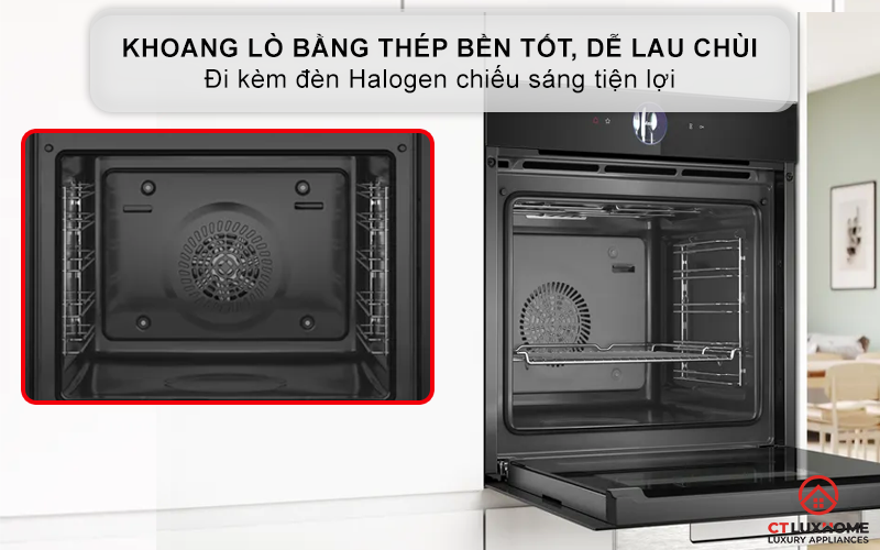 LÒ NƯỚNG ÂM TỦ BOSCH HBG7361B1 SERIE 8 MÀU ĐEN 71 LÍT 4