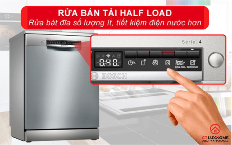 [TÌM HIỂU] CHẾ ĐỘ RỬA NỬA TẢI: TÍNH NĂNG ƯU VIỆT CỦA MÁY RỬA BÁT BOSCH 3