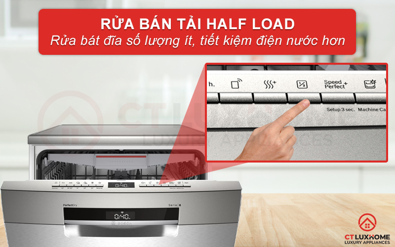 [TÌM HIỂU] CHẾ ĐỘ RỬA NỬA TẢI: TÍNH NĂNG ƯU VIỆT CỦA MÁY RỬA BÁT BOSCH 5