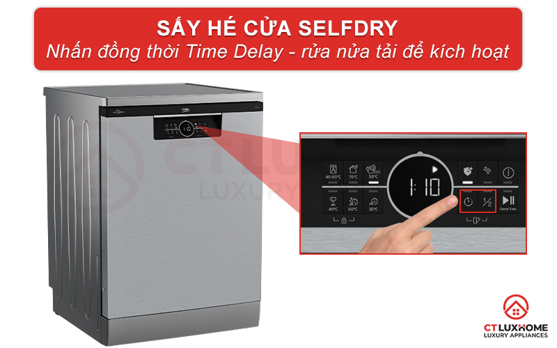 MÁY RỬA CHÉN ĐỘC LẬP BEKO BDFN26431X 14 BỘ SẤY HÉ CỬA 6