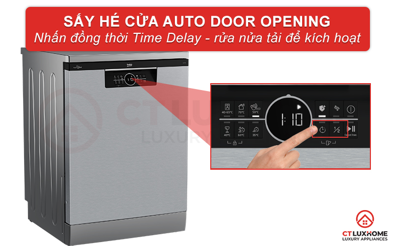 MÁY RỬA BÁT ĐỘC LẬP BEKO BDFN26530X - 15 BỘ SẤY HÉ CỬA 6