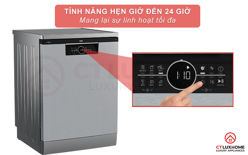 MÁY RỬA BÁT ĐỘC LẬP BEKO BDFN26530X - 15 BỘ SẤY HÉ CỬA 7