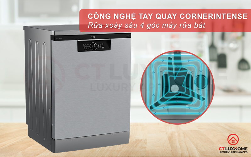 MÁY RỬA CHÉN ĐỘC LẬP BEKO BDFN26560XC - 15 BỘ SẤY HÉ CỬA 9