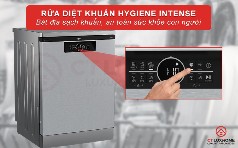 MÁY RỬA CHÉN ĐỘC LẬP BEKO BDFN26560XC - 15 BỘ SẤY HÉ CỬA 4