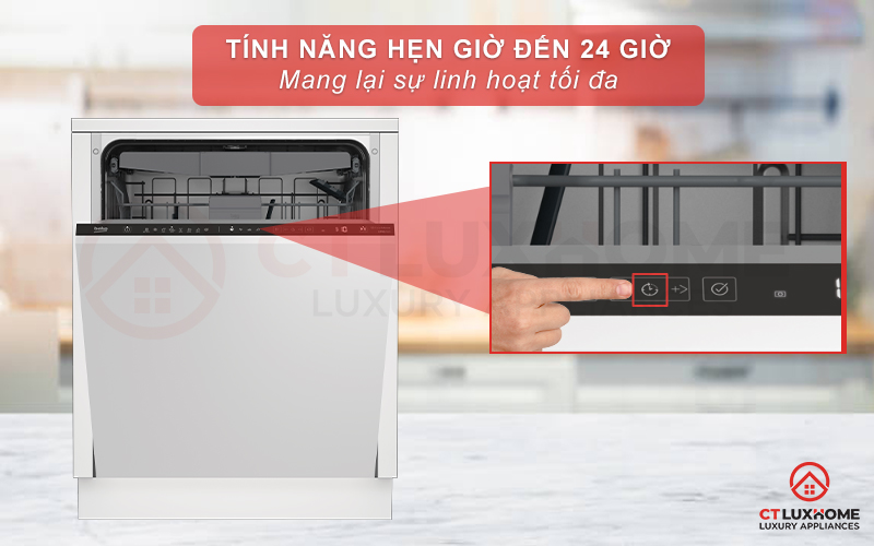 MÁY RỬA BÁT ÂM TỦ BEKO BDIN38643C - 16 BỘ SẤY HÉ CỬA 9