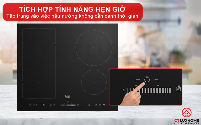 BẾP TỪ ÂM BEKO HII 64500 UFT 4 VÙNG NẤU VỚI VÙNG KẾT HỢP 7400W HII64500UFT 8