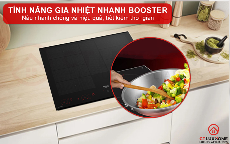 BẾP TỪ ÂM BEKO HII 68811 NT 8 VÙNG NẤU TÍCH HỢP VÙNG NẤU LINH HOẠT HII68811NT 7