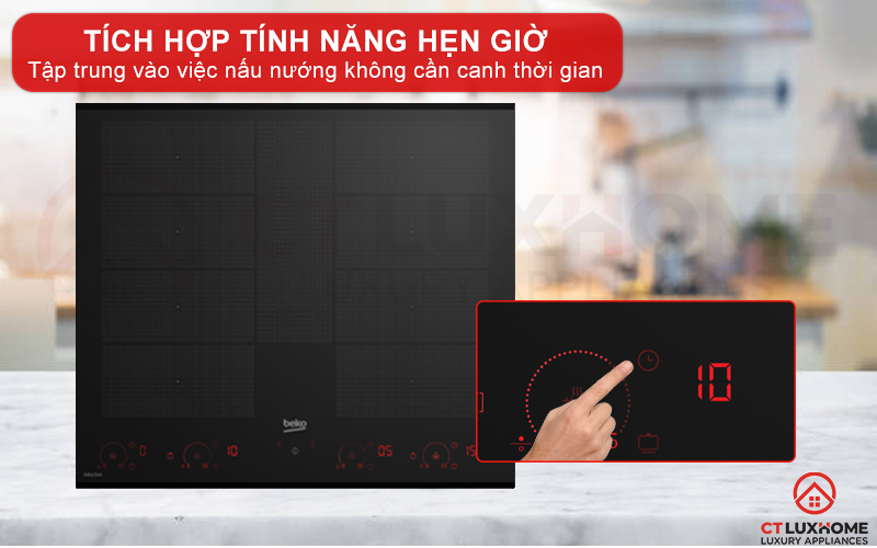 BẾP TỪ ÂM BEKO HII 68811 NT 8 VÙNG NẤU TÍCH HỢP VÙNG NẤU LINH HOẠT HII68811NT 9