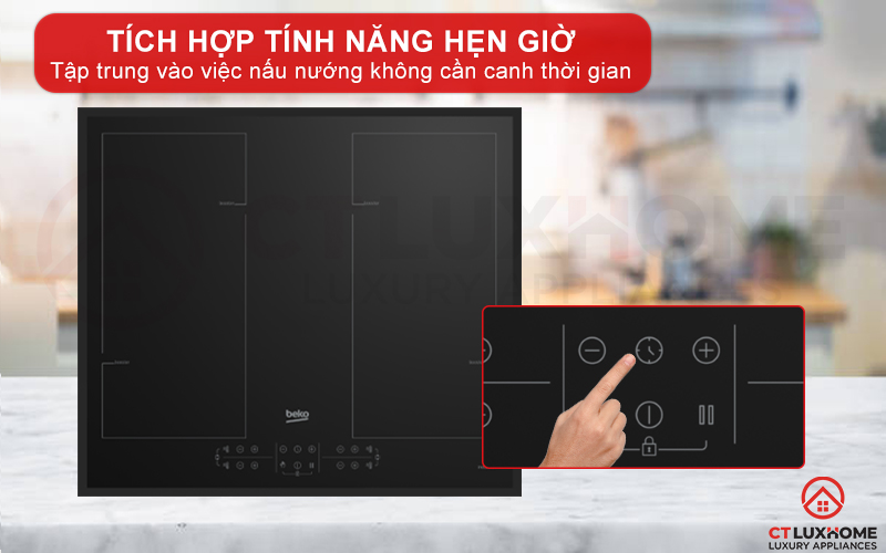 BẾP TỪ ÂM 4 VÙNG NẤU LINH HOẠT BEKO HII64205F2MT 7200W 8