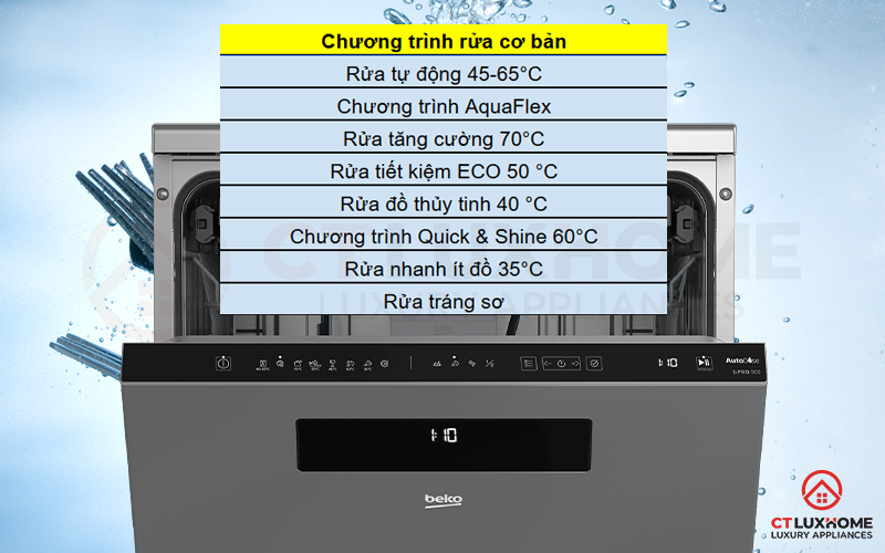MÁY RỬA CHÉN ĐỘC LẬP BEKO DEN48520XAD - 15 BỘ TỰ ĐỘNG PHÂN BỔ NƯỚC GIẶT 3
