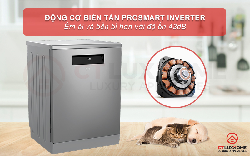 MÁY RỬA CHÉN ĐỘC LẬP BEKO DEN48520XAD - 15 BỘ TỰ ĐỘNG PHÂN BỔ NƯỚC GIẶT 12