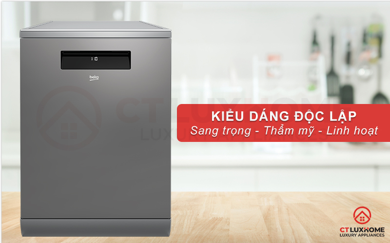 MÁY RỬA CHÉN ĐỘC LẬP BEKO DEN48520XAD - 15 BỘ TỰ ĐỘNG PHÂN BỔ NƯỚC GIẶT 1