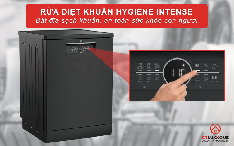 MÁY RỬA CHÉN ĐỘC LẬP BEKO BDFN26430A MÀU ĐEN 14 BỘ SẤY HÉ CỬA 4