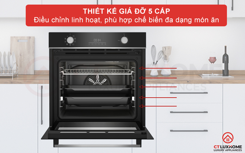 LÒ NƯỚNG ÂM TỦ BEKO BBIM13300XPSE 72 LÍT NGANG 60CM 3