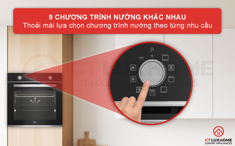 LÒ NƯỚNG ÂM TỦ BEKO BBIM13300XPSE 72 LÍT NGANG 60CM 6