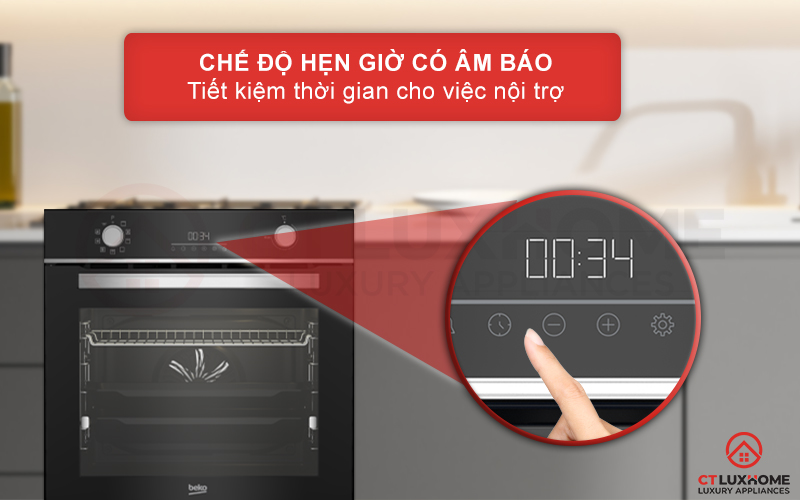 LÒ NƯỚNG ÂM TỦ BEKO BBIM13300XPSE 72 LÍT NGANG 60CM 10