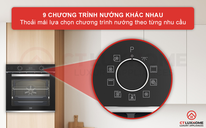 LÒ NƯỚNG TÍCH HỢP HƠI NƯỚC BEKO BBIS13300XMSE 72 LÍT NGANG 60CM 6