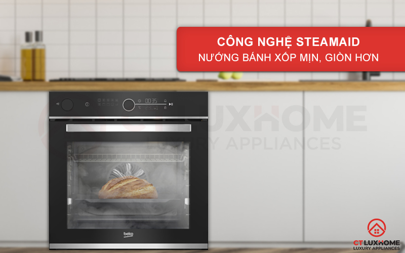 LÒ NƯỚNG TÍCH HỢP HƠI NƯỚC BEKO BBIS13400XMSE 72 LÍT NGANG 60C 8