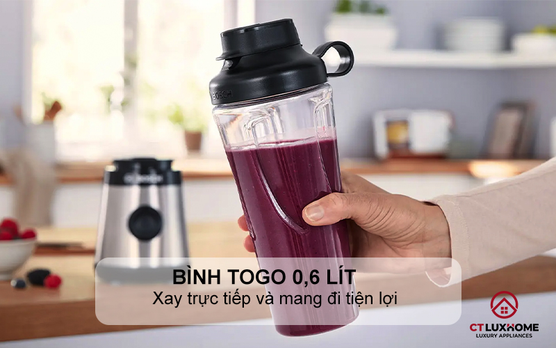 MÁY XAY SINH TỐ MINI BOSCH MMB2111M VITAPOWER SERIE 2 450W THÉP KHÔNG GỈ  4