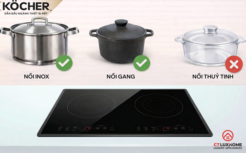 Bếp từ Kocher dùng nồi gì? Hướng dẫn chọn nồi chuẩn để tránh lỗi E0  4