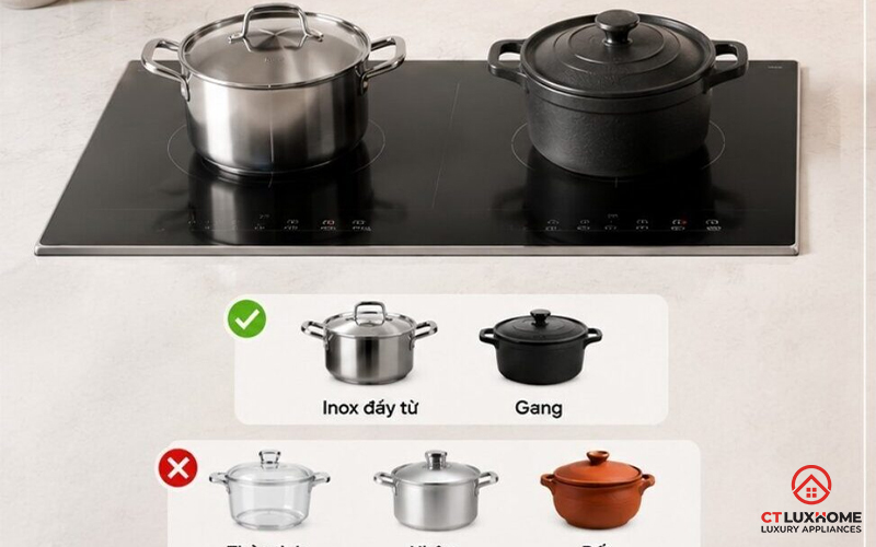 Bếp từ Kocher dùng nồi gì? Hướng dẫn chọn nồi chuẩn để tránh lỗi E0  6
