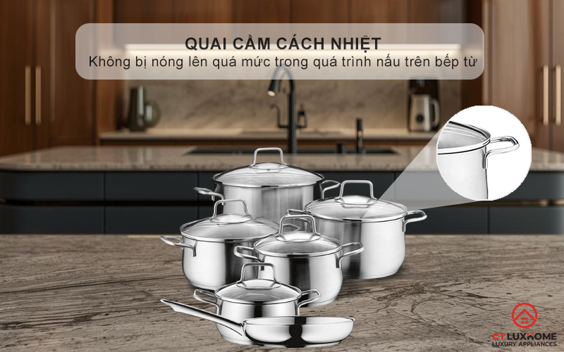 Quai cầm cách nhiệt, thiết kế vuông nhẹ nhàng