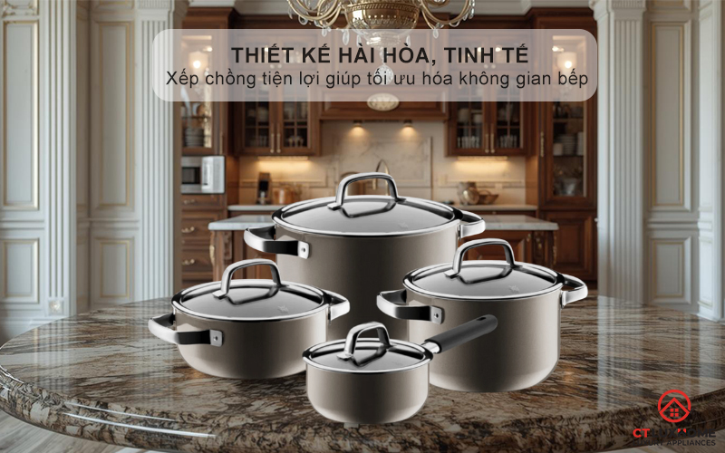 Thiết kế hài hòa, tinh tế - Xếp chồng tiện lợi giúp tối ưu hóa không gian bếp