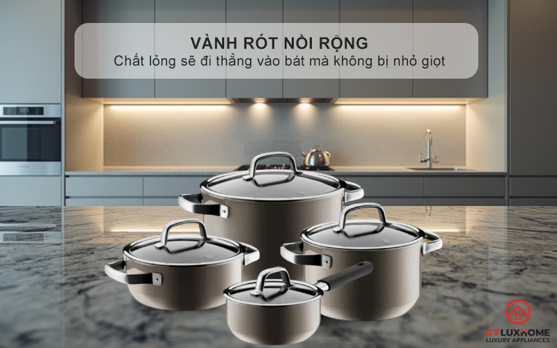 Vành rót nồi rộng- Chất lỏng không bị nhỏ giọt