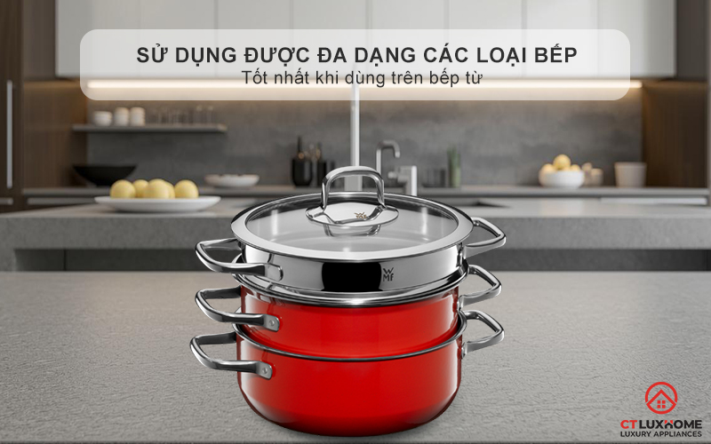 Sử dụng được đa dạng các loại bếp , tốt nhất khi dùng trên bếp từ