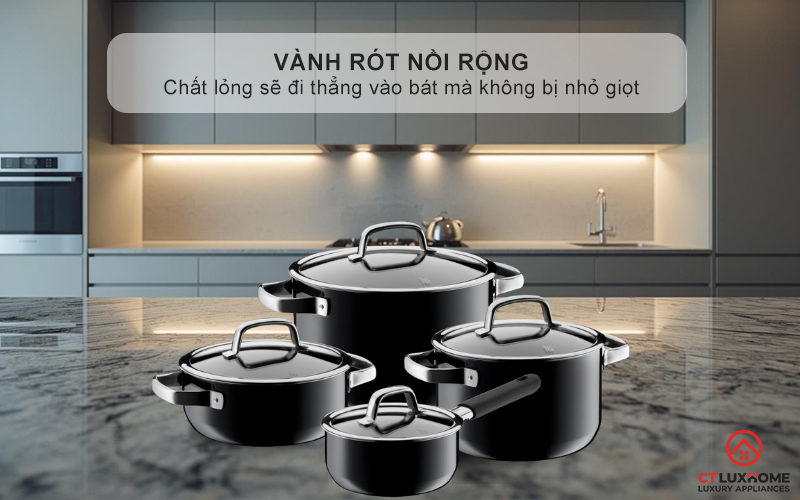 Vành rót nồi rộng- Chất lỏng không bị nhỏ giọt