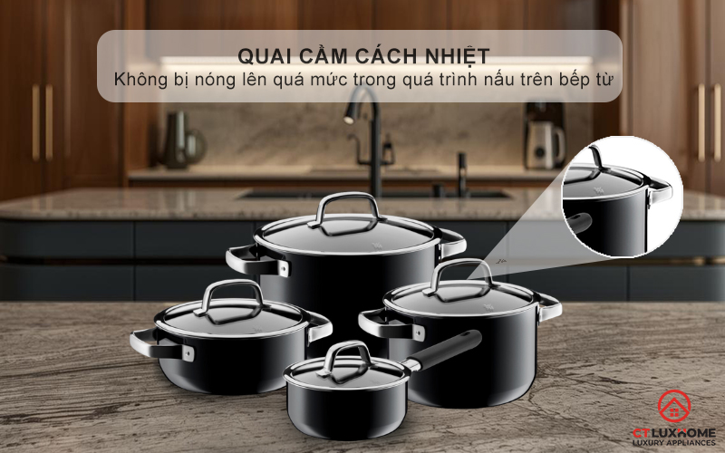 Quai cầm cách nhiệt, thiết kế vuông nhẹ nhàng