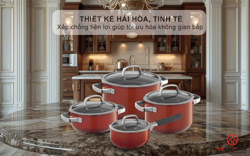 Thiết kế hài hòa, tinh tế - Xếp chồng tiện lợi giúp tối ưu hóa không gian bếp 