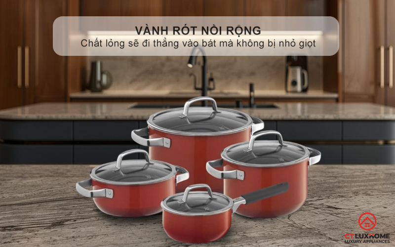 Vành rót nồi rộng- Chất lỏng không bị nhỏ giọt
