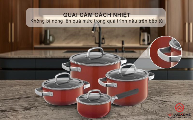 Quai cầm cách nhiệt, thiết kế vuông nhẹ nhàng
