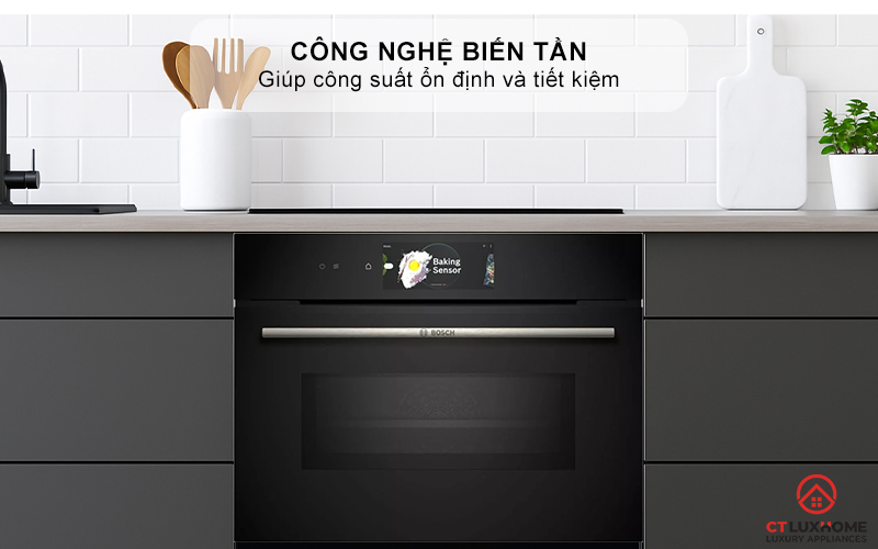 LÒ NƯỚNG ÂM TỦ KẾT HỢP VI SÓNG BOSCH CMG778NB1 SERIE 8 MÀU ĐEN 45 LÍT 12