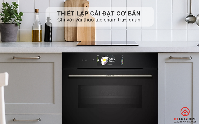 LÒ NƯỚNG ÂM TỦ KẾT HỢP VI SÓNG BOSCH CMG778NB1 SERIE 8 MÀU ĐEN 45 LÍT 17