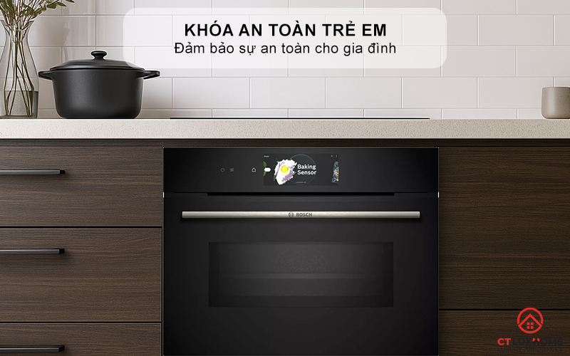 LÒ NƯỚNG ÂM TỦ KẾT HỢP VI SÓNG BOSCH CMG778NB1 SERIE 8 MÀU ĐEN 45 LÍT 18