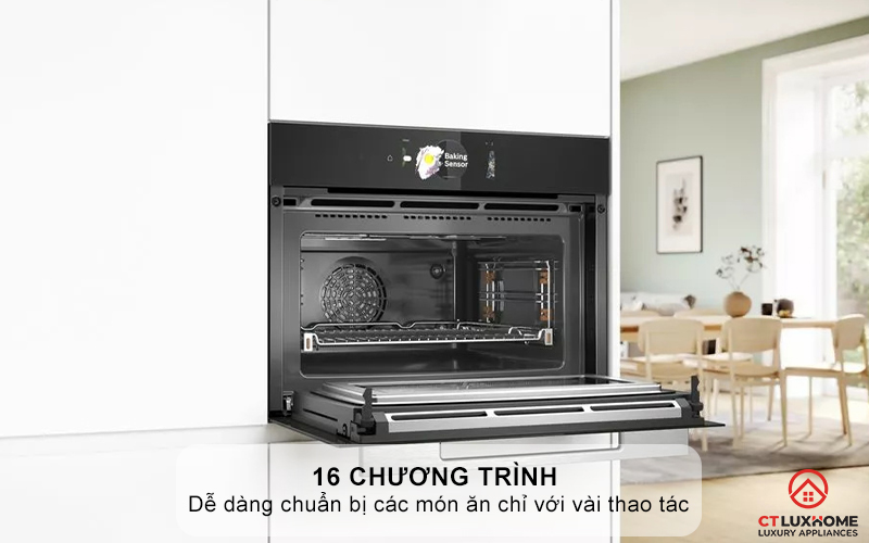 LÒ NƯỚNG ÂM TỦ KẾT HỢP VI SÓNG BOSCH CMG778NB1 SERIE 8 MÀU ĐEN 45 LÍT 5