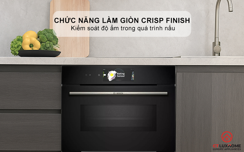 LÒ NƯỚNG ÂM TỦ KẾT HỢP VI SÓNG BOSCH CMG778NB1 SERIE 8 MÀU ĐEN 45 LÍT 9