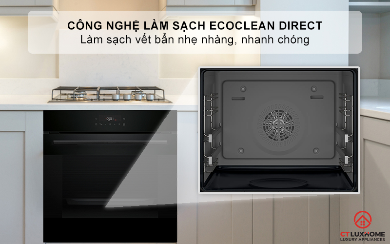 Hệ thống làm sạch EcoClean Direct lý tưởng khi khoang lò không quá bẩn