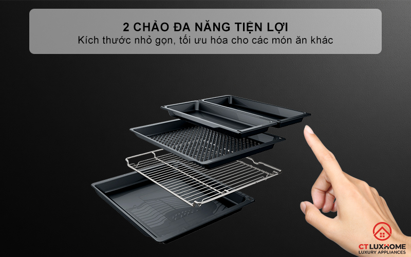 2 Chảo đa năng tiện lợi, kích thước nhỏ gọn, tối ưu hóa cho các món ăn khác