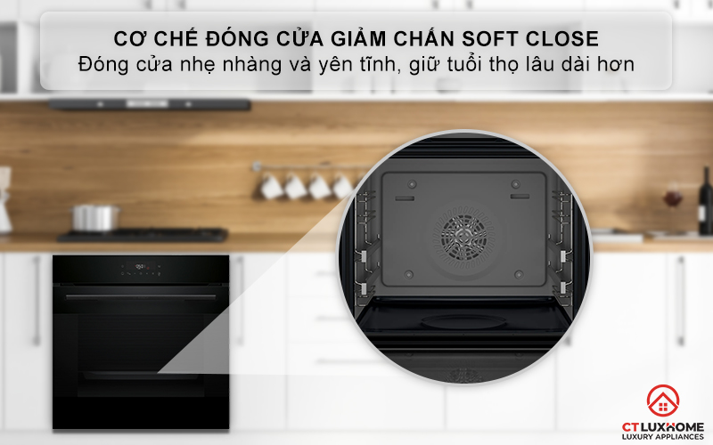 Cơ chế đóng cửa giảm chấn giúp hạn chế va đập khi đóng cửa 