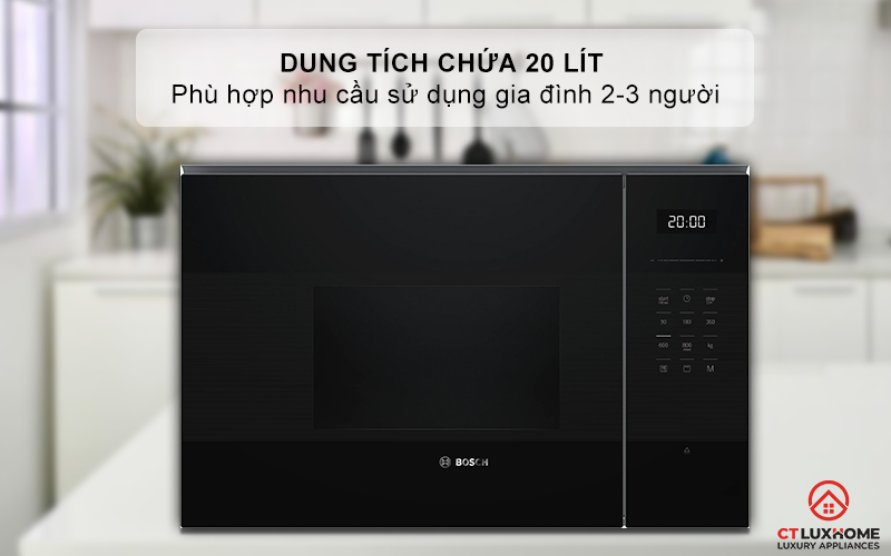 Dung tích vi sóng 20 lít phù hợp cho gia đình 2-3 thành viên