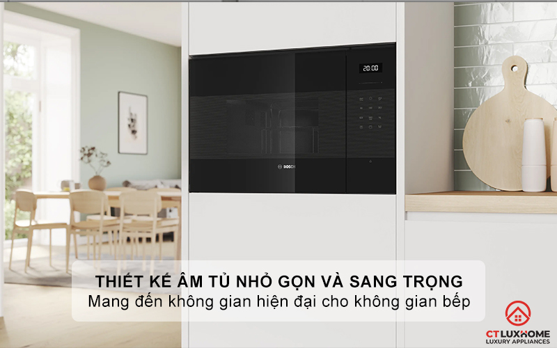 Thiết kế âm tủ nhỏ gọn và sang trọng, tạo sự thẩm mỹ cho không gian bếp