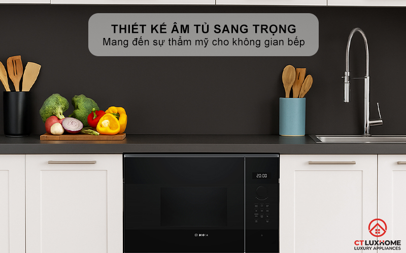 Thiết kế sang trọng mang đến sự thẩm mỹ cho không gian bếp
