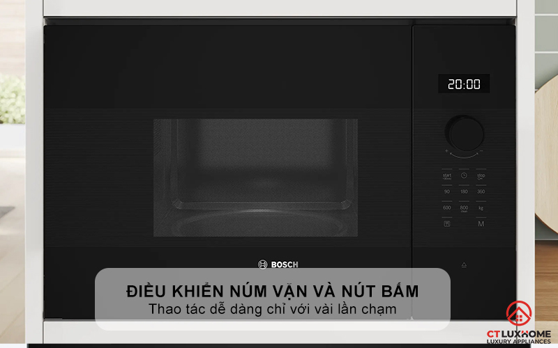 Điều khiển núm vặn cơ học kết hợp với phím bấm điện tử, dễ sử dụng