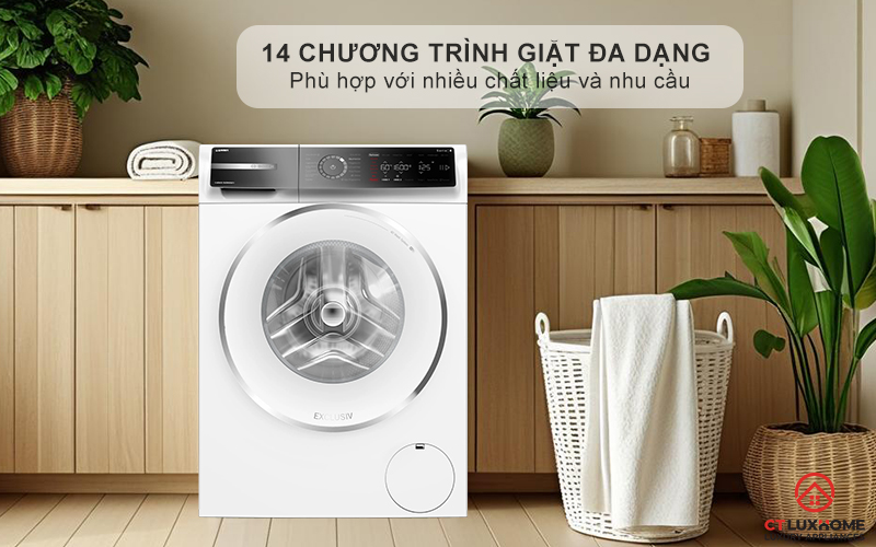 14 chương trình giặt đa dạng, chăm sóc từng loại vải 